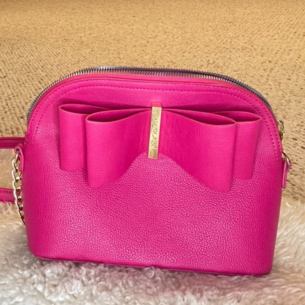 Besty Johnson Large Bow Purse - Hot Pink